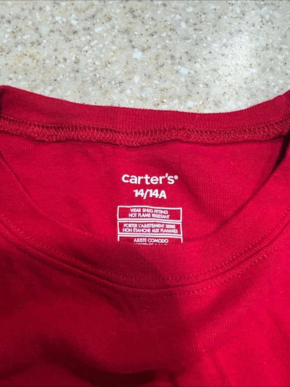 Carters unisex size 14 red Christmas pajamas